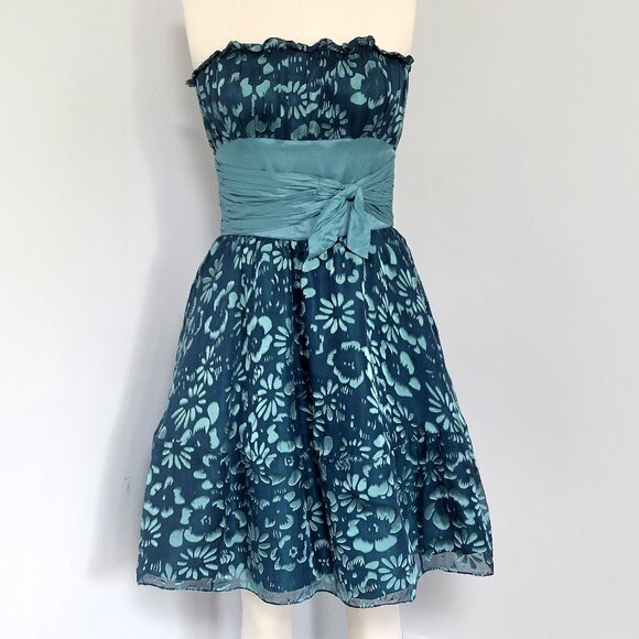 Betsey Johnson Dresses & Skirts - Betsey Johnson Evening Strapless Floral Cocktail Silk Rayon Blend Dress